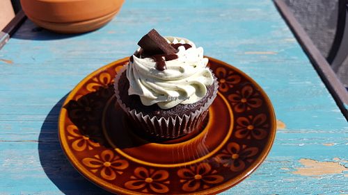 Chocolate-mint cupcake at Lisanna - Vegan Coffee Shop in Tallinn