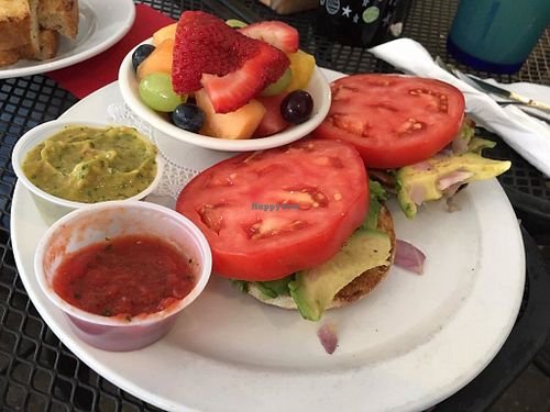 Pretty Darn Benedicte - vegan menu item at SunRise Cafe in Hilton Head Island