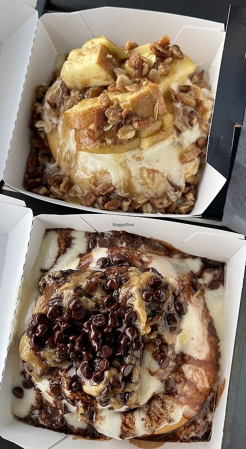 Cookie Monster and Caramel Apple Pie rolls   at Cinnaholic in Gilbert
