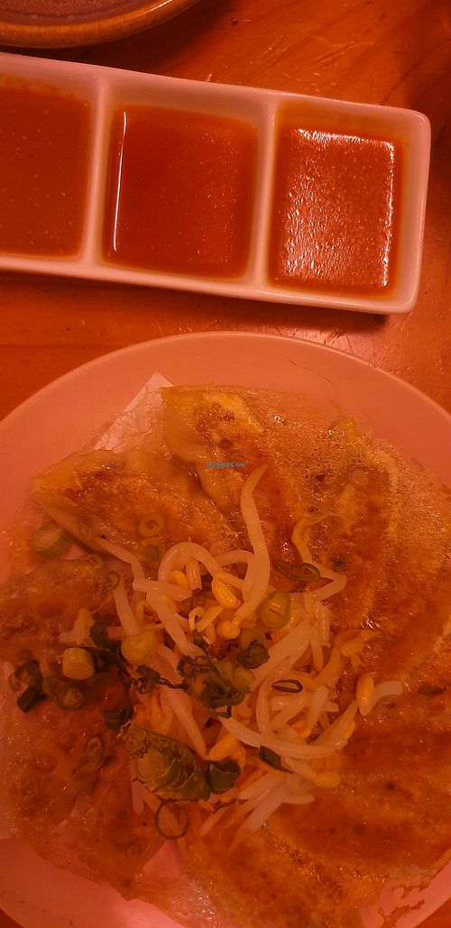 Gyoza with house made sauces at Chotto Motto in Collingwood