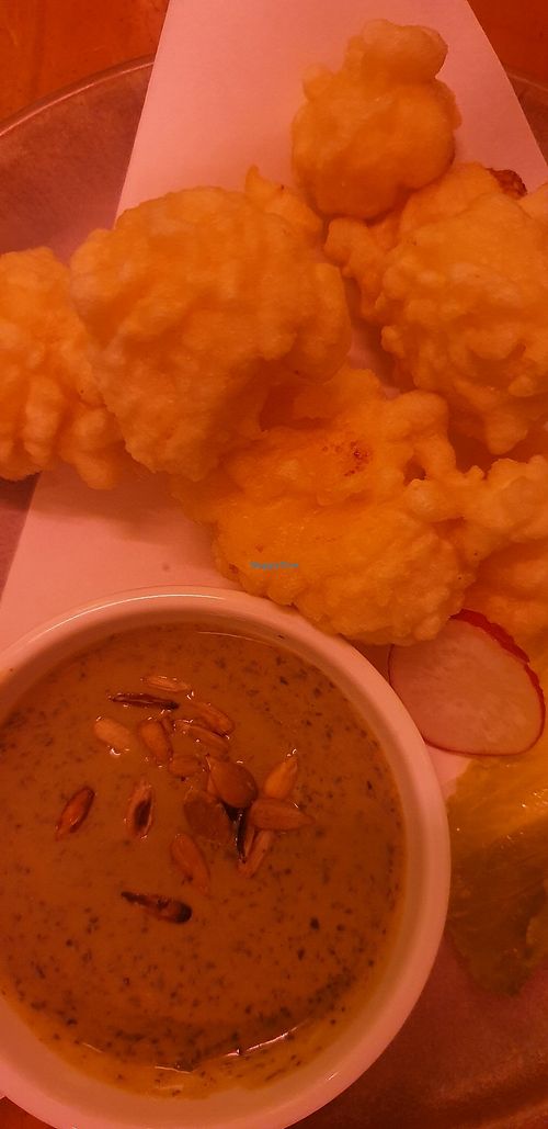 Cauliflower karange with house made pest at Chotto Motto in Collingwood