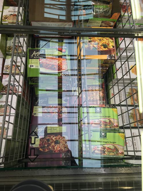 Amy’s ready meals and other frozen vegan options at Netto in Reykjavik
