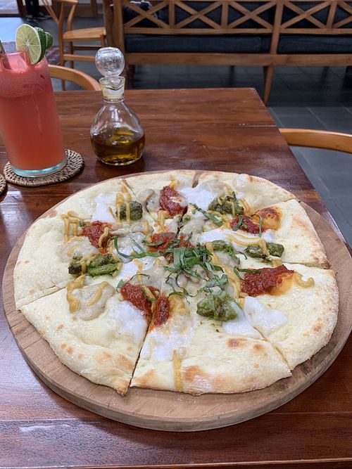 Trio pizza  at Bella by Sage in Ubud