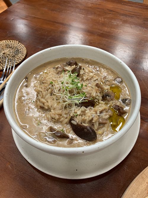 Mushroom risotto  at Bella by Sage in Ubud