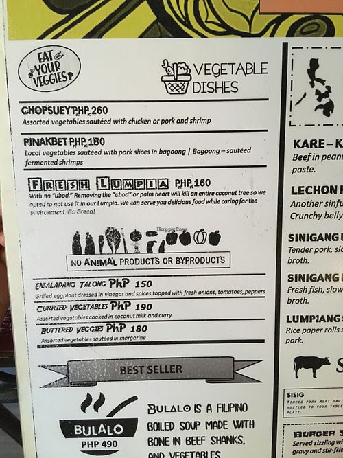 Vegetable dishes at Wild Fern in Coron