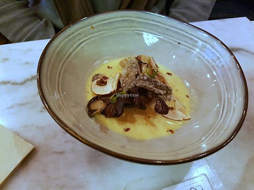 Mushroom carbonara at Bloomy in Toulouse