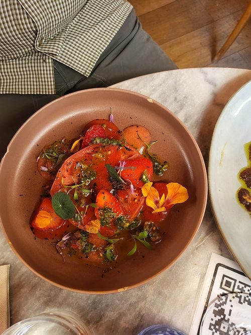 Tomato and strawberry tartare at Bloomy in Toulouse