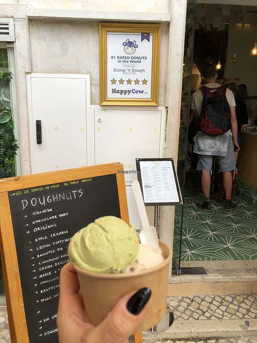 Pistachio ice cream😄 at Scoop 'n Dough in Lisbon