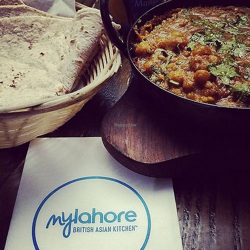 Channa Karahi with pilau rice and chappati at MyLahore in Bradford