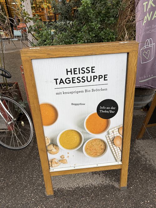 soup sign  at Tibits - Gundeli in Basel