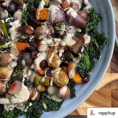 Warm Roasted Vegetable Salad at Rappit Up! in Fresno