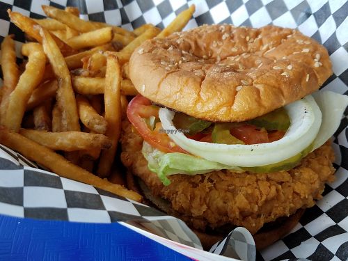 Crispy chicken burger at Doomie's in Culver City