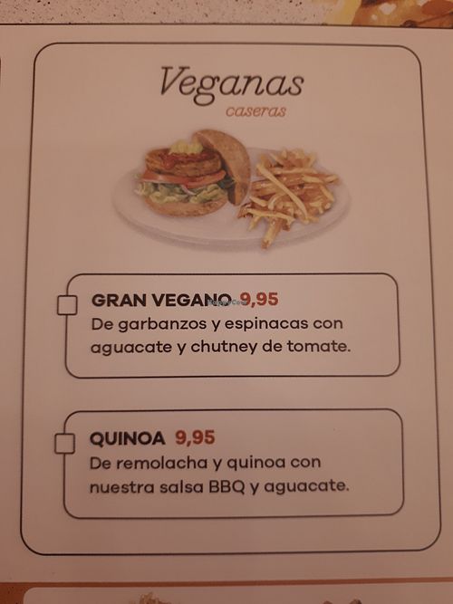 Menu at Bacoa  in Salamanca