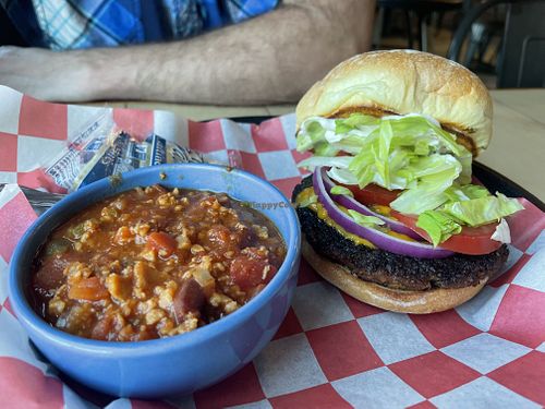 The Burger and Chili  at 10th Street Diner in Indianapolis