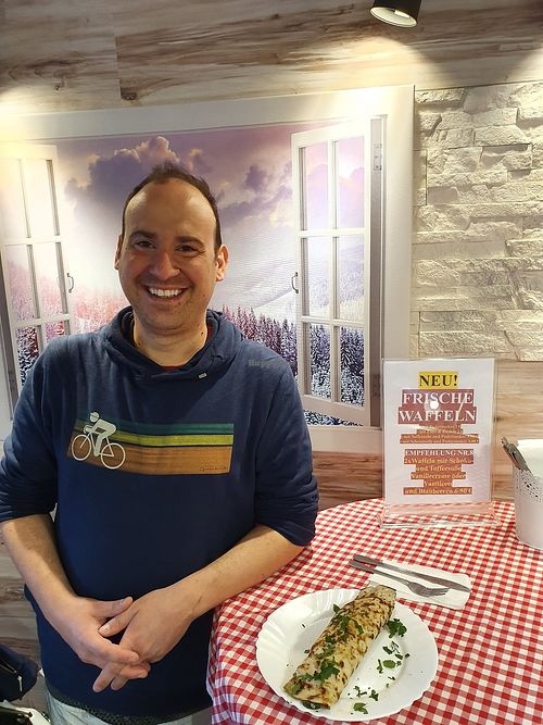 Leckeres deftiges Pfannküchle at Die Pfannkuchenecke in Ludwigsburg