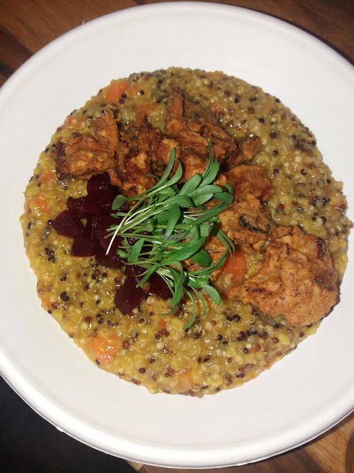 Quinoa 
Khichri at Flyover Fritterie & Chai Bar in Redfern