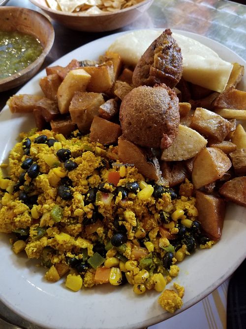 Vegan scramble at Mill Street Cantina in Bristol