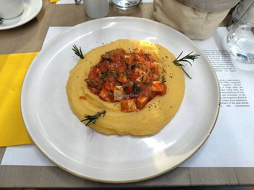 Tofu mushrooms polenta at Argentino in Lugano