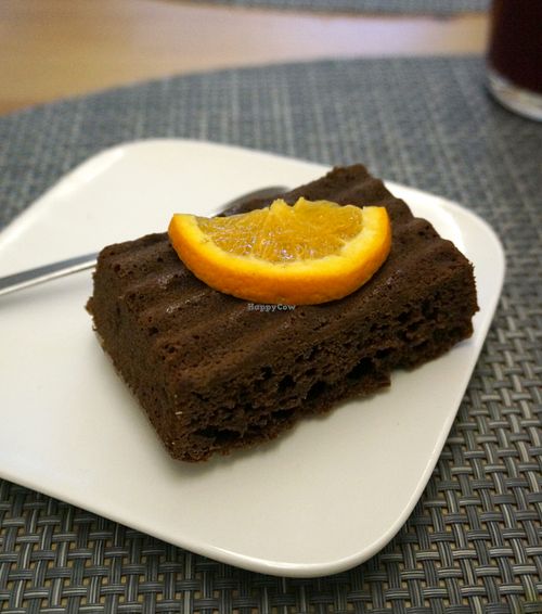 Chocolate cake at Le 3V in Mulhouse