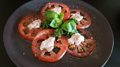 Mozzarella and pesto (Caprese) at Plant in Tallinn