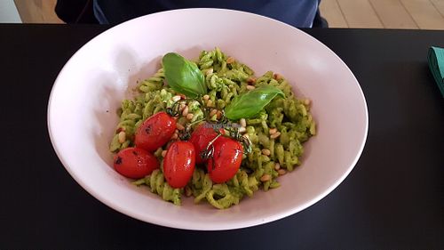 Pasta with pesto at Plant in Tallinn
