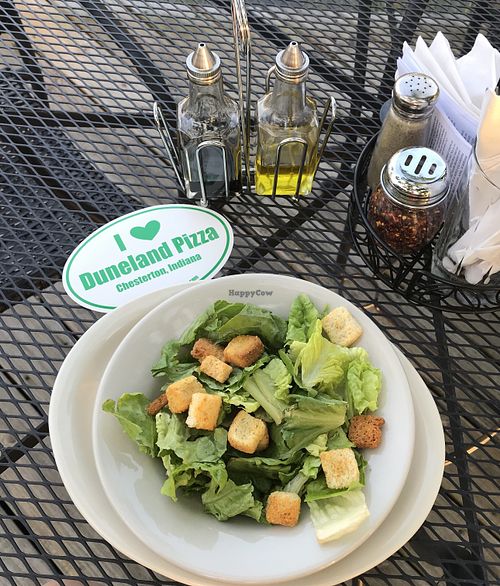 vegan Caesar salad at Duneland Pizza in Chesterton