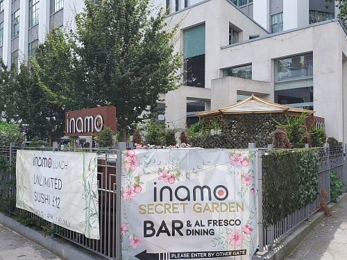 Outside at Inamo in North London