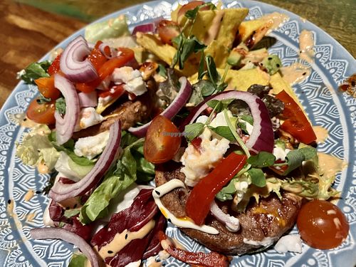 Double Godfather Burger (without buns)  at Bio Cafe in Aberdeen