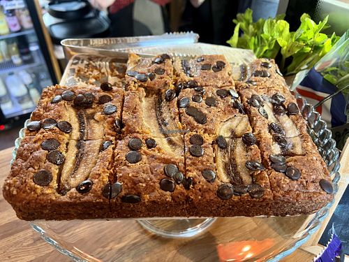 Banana chocolate chips cake  at Bio Cafe in Aberdeen