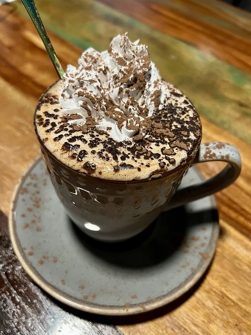 Ferraro Rocher frappe  at Bio Cafe in Aberdeen