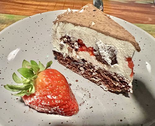 Tiramisu 🍫🍓  at Bio Cafe in Aberdeen