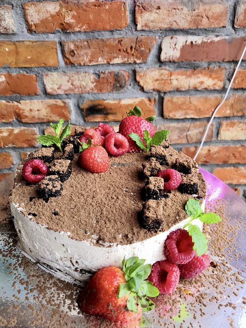 Vegan Birthday cake 🎂   at Bio Cafe in Aberdeen