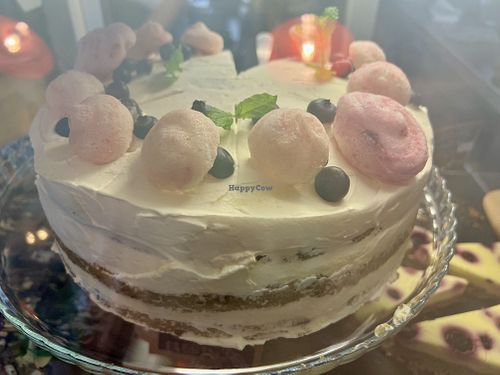 Lime & lavender cake 🍰   at Bio Cafe in Aberdeen