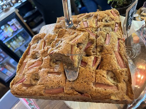 Rhubarb & banana blondie   at Bio Cafe in Aberdeen