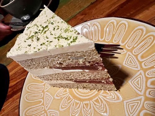 Lime & lavender cake   at Bio Cafe in Aberdeen