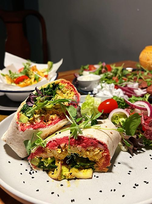 Tofu scramble wrap  at Bio Cafe in Aberdeen