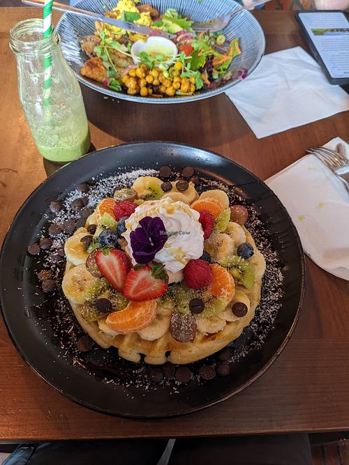 House waffles at Bio Cafe in Aberdeen