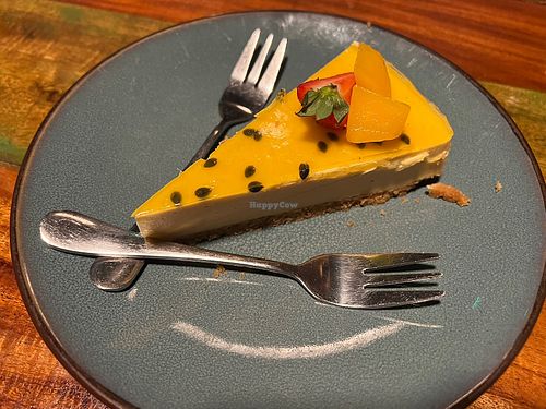 Passion fruit cheesecake   at Bio Cafe in Aberdeen