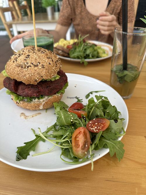 Classic burger (beetroot patty)   at Tierra in Tenerife