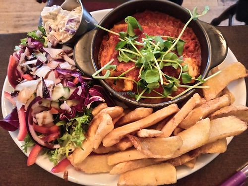 Vegan lasagne at The Waterford Arms in Whitley Bay
