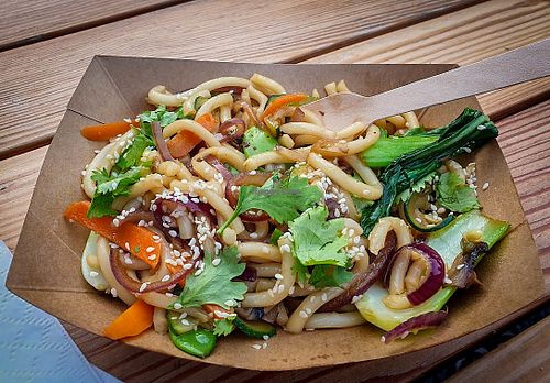 udon noodles at Vege Punk in Prague