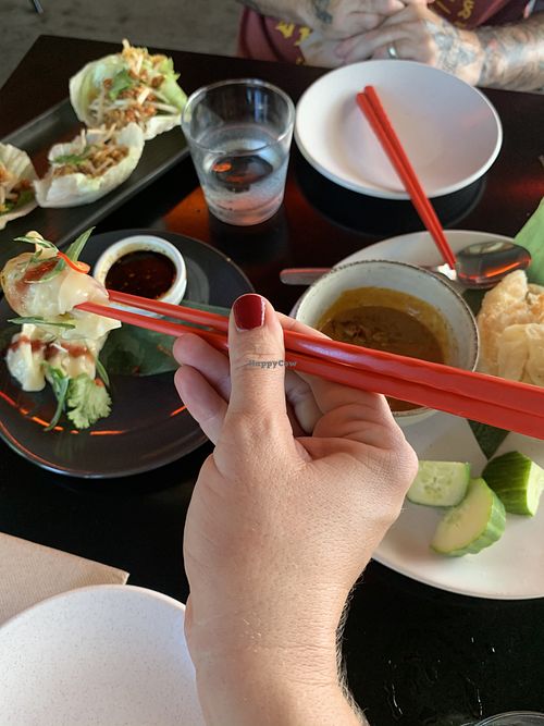 roti chennai, dumplings, san choi bao  at Yulli's in Byron Bay