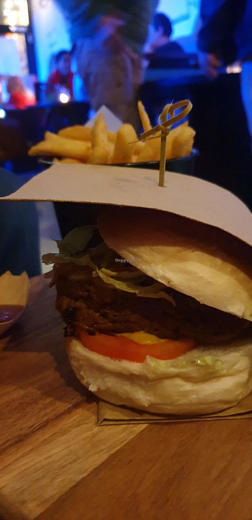 Cheeseburger, served with chips at Friend & Faux  in Thornbury