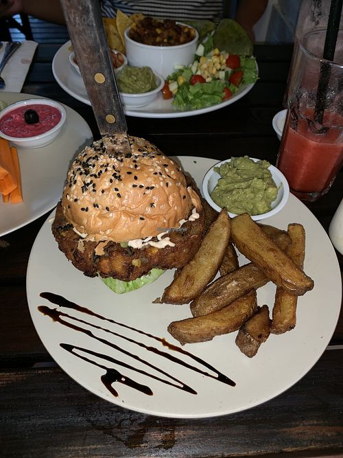 Spicy Bean Burger at Unni's in Koh Phi Phi