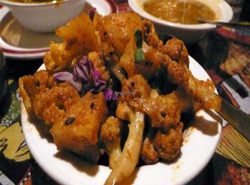 cauliflower with potato  at Paru's Vegetarian Indian Restaurant in Los Angeles