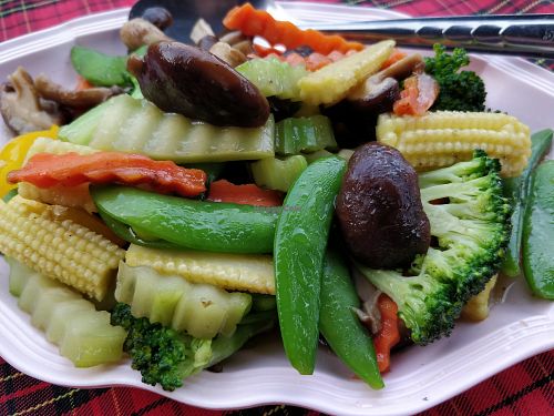 Stir fried mixed vegetables at Rai Chanram in Phetchabun