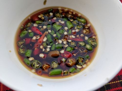 Freshly cut chilli at Rai Chanram in Phetchabun