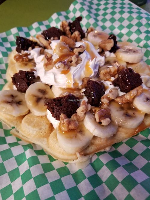 Chunky Monkey Bubble Waffle at Java Juice Cafe in Flagstaff