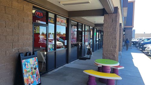 Next to sprouts and a smoke shop at Java Juice Cafe in Flagstaff