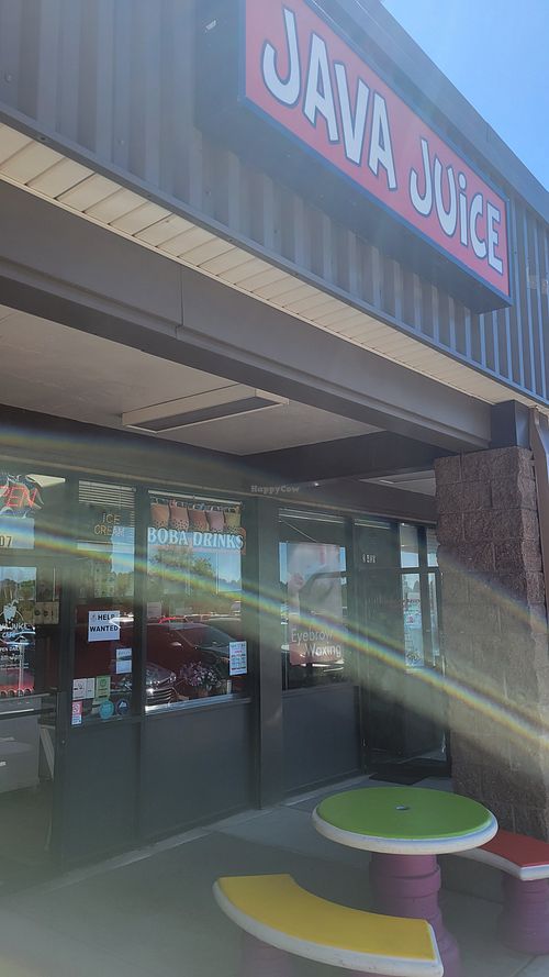 Strip mall storefront at Java Juice Cafe in Flagstaff